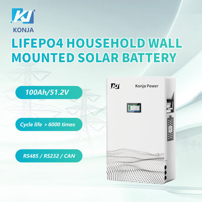 İyi bir fiyat. KonJa Derin Döngü Yüksek Kaliteli Pil Hücresi 51.2v 100Ah 5.12kWh LiFePO4 Ev Duvarlı Güneş Pil çevrimiçi